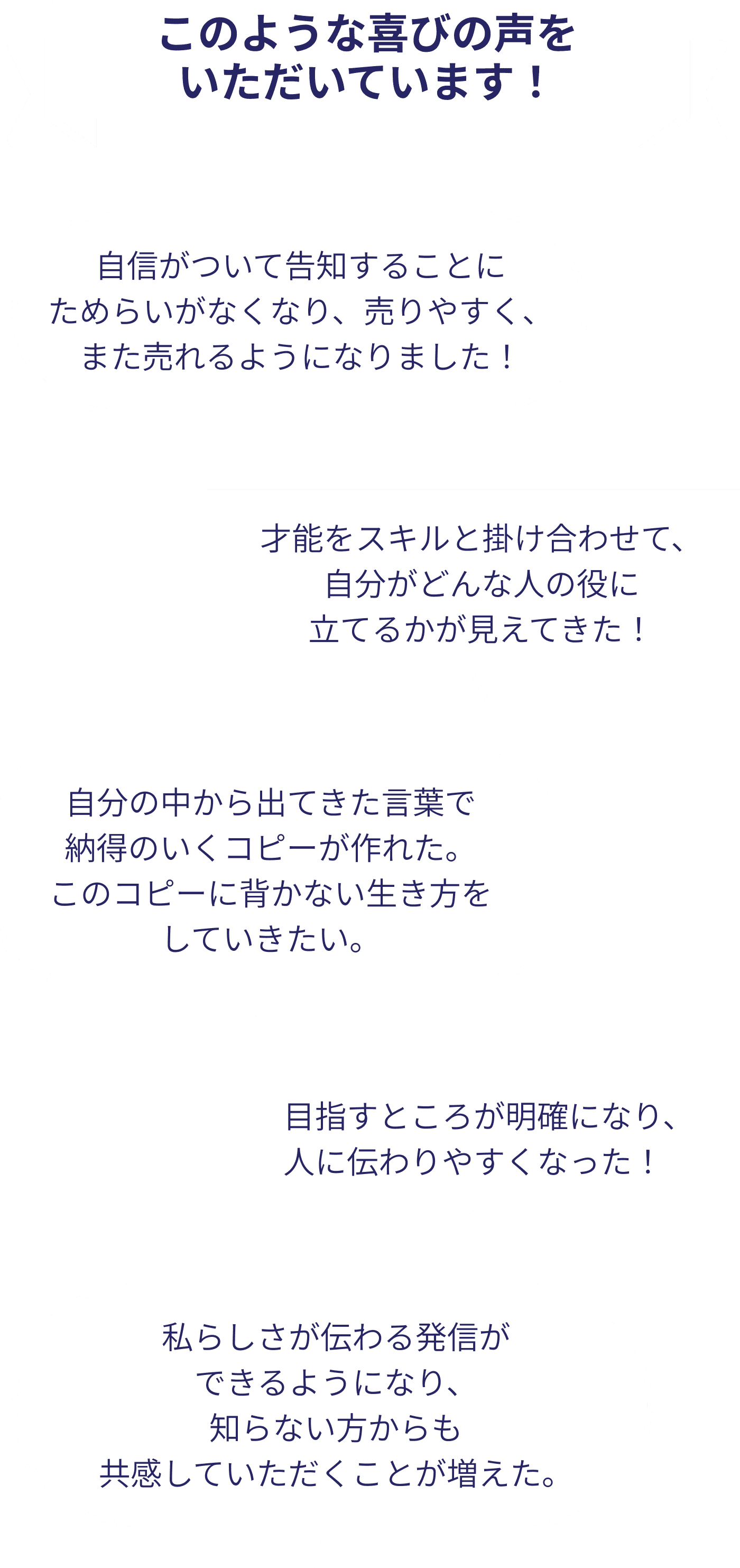 このような喜びの声をいただいています！